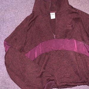 PINK cropped quarter-zip